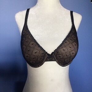 Luleh Black Padded Lace Bra